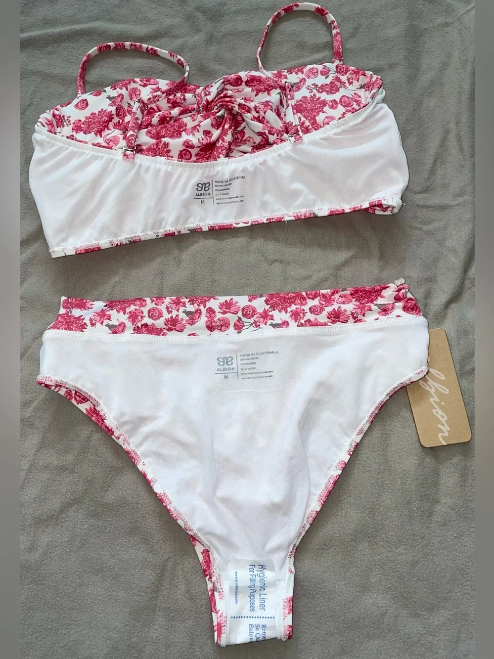NEW NWT Albion Fit Women’s Athena Floral Bikini Set Almost Cheeky Midi Bottom
